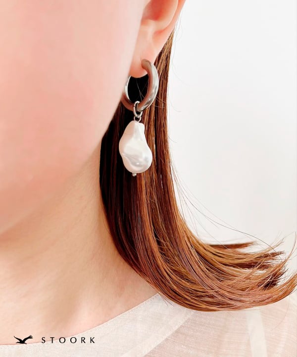 Baroque Pearl Hoop Pierce - stoork