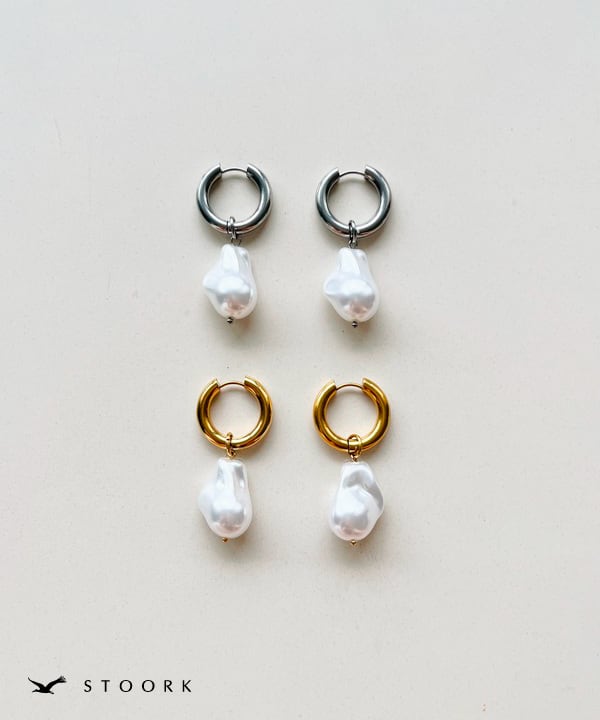 Baroque Pearl Hoop Pierce - stoork