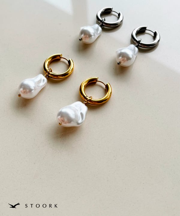 Baroque Pearl Hoop Pierce - stoork