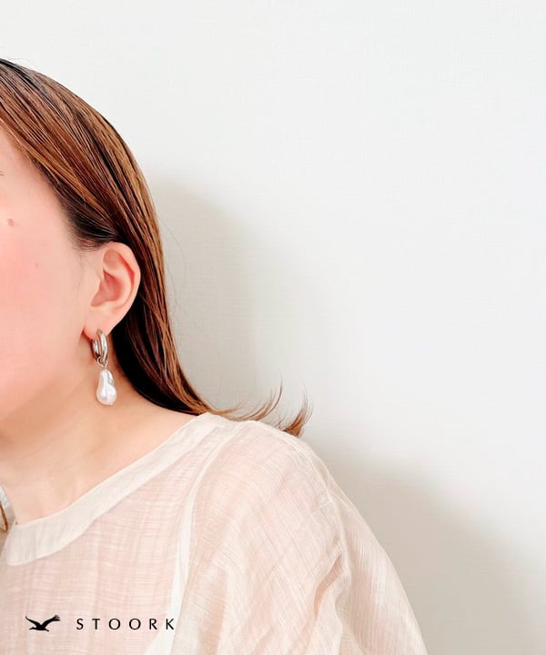 Baroque Pearl Hoop Pierce - stoork
