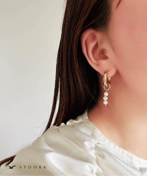 Pearl Double Hoop Pierce