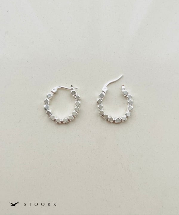 【再入荷】s925 Block Hoop Pierce