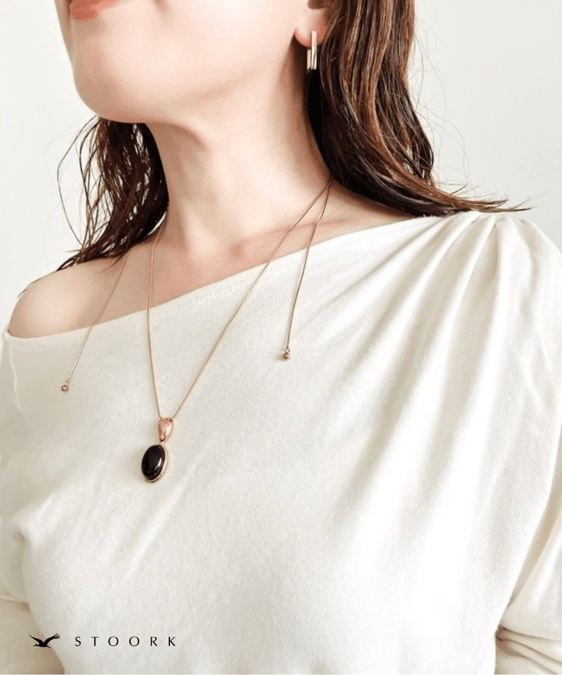 Black Oval Slider Necklace - stoork