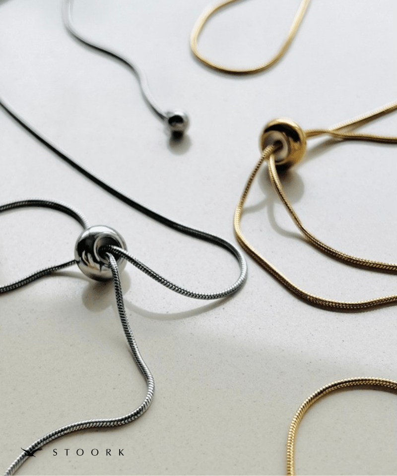 Black Oval Slider Necklace - stoork