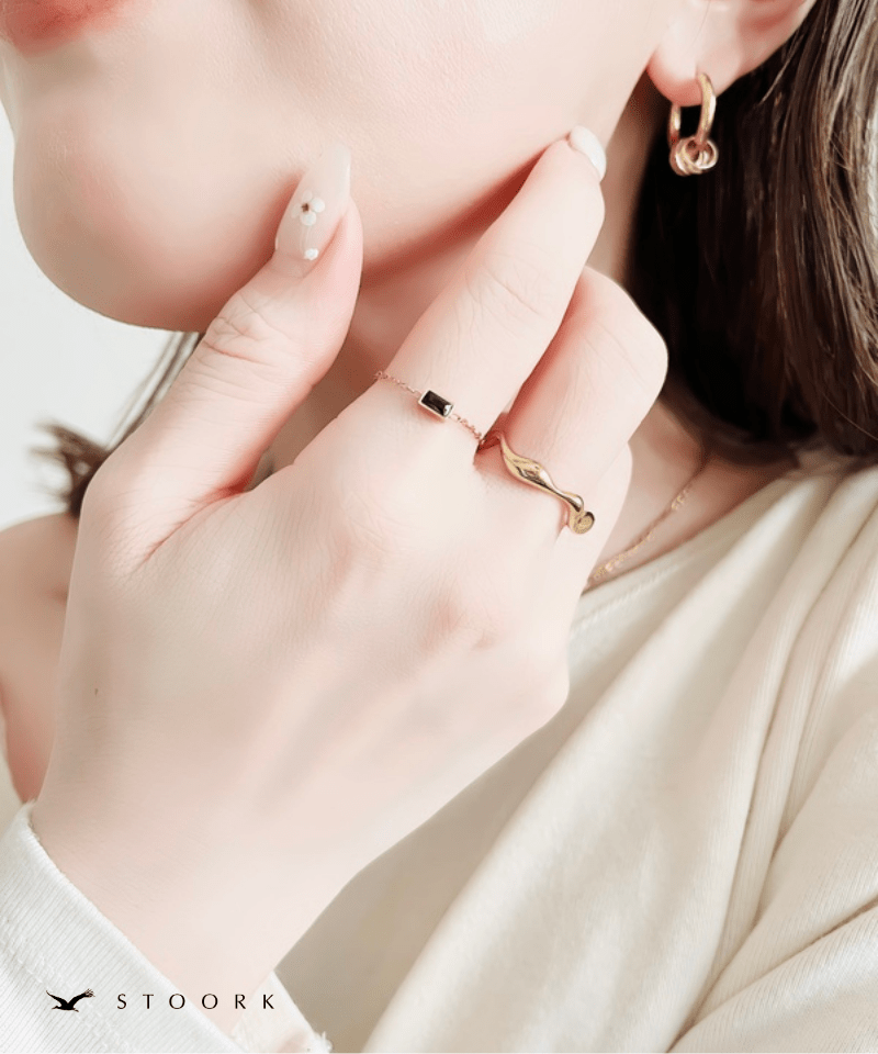 Black Slider Chain Ring - stoork