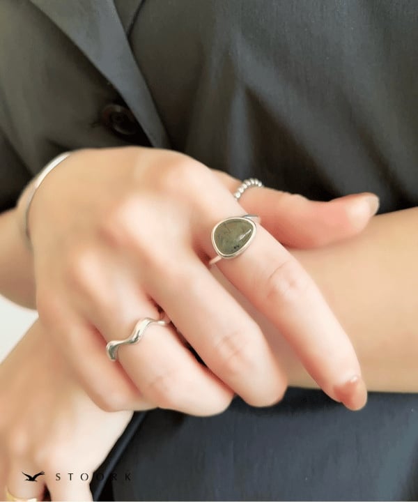 【再入荷】s925 Irregular Stone Ring
