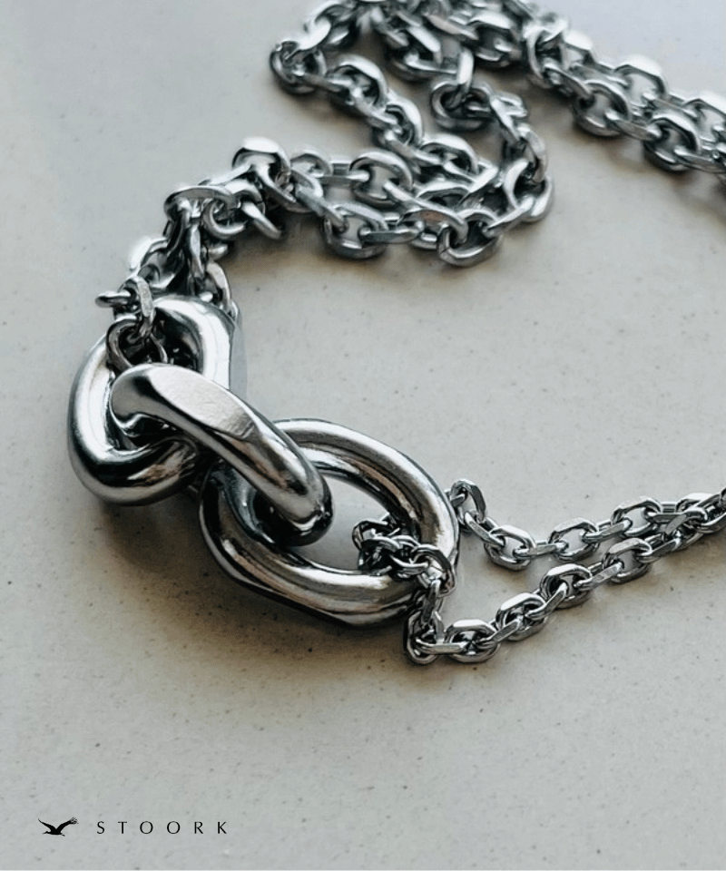 Chain Motif Double Necklace - stoork