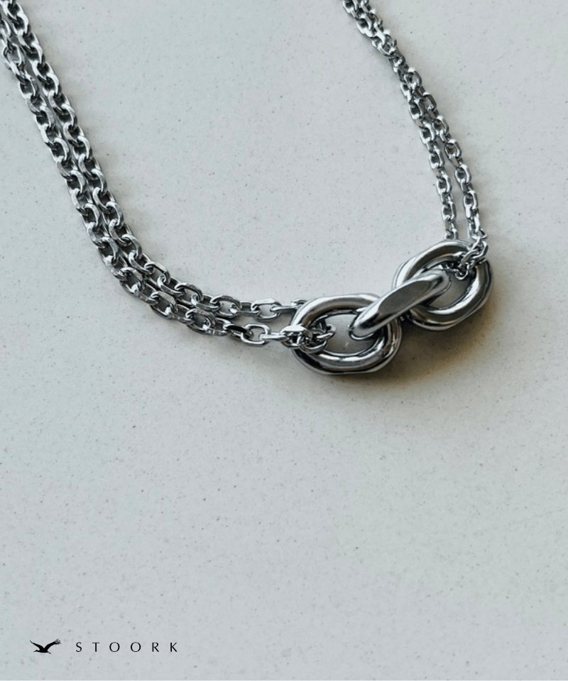 Chain Motif Double Necklace - stoork