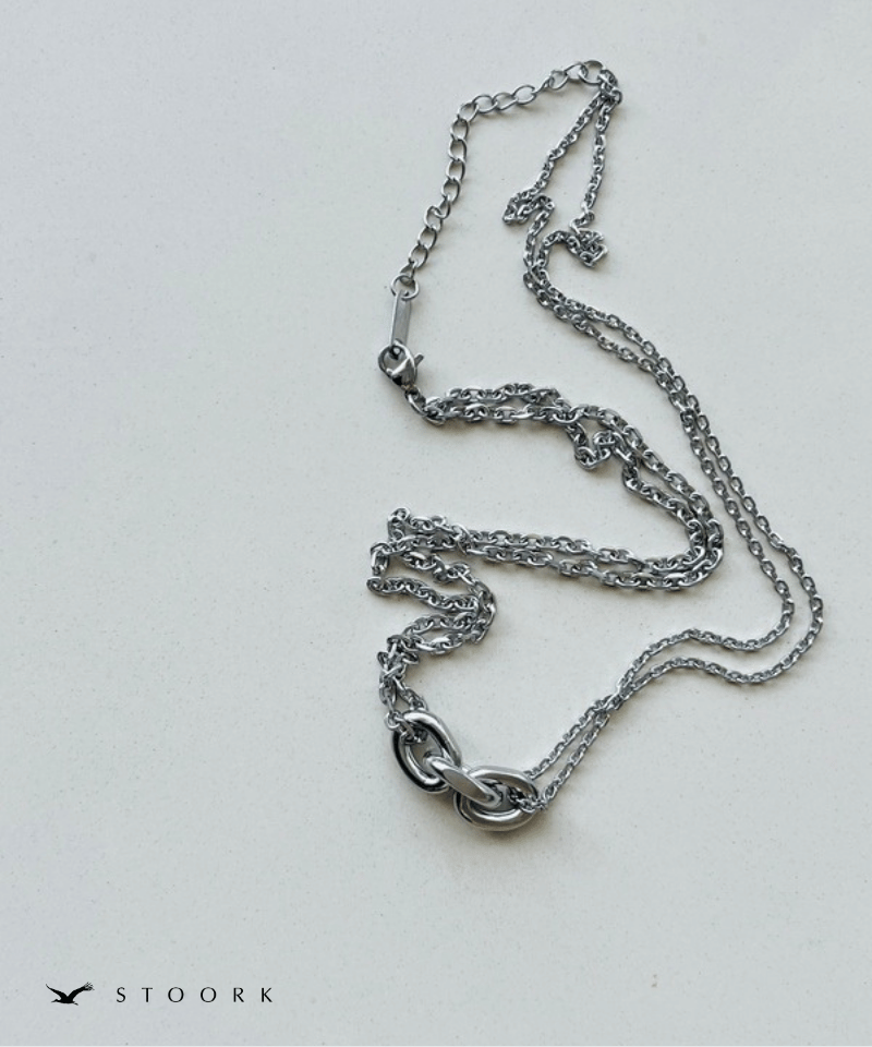 Chain Motif Double Necklace - stoork