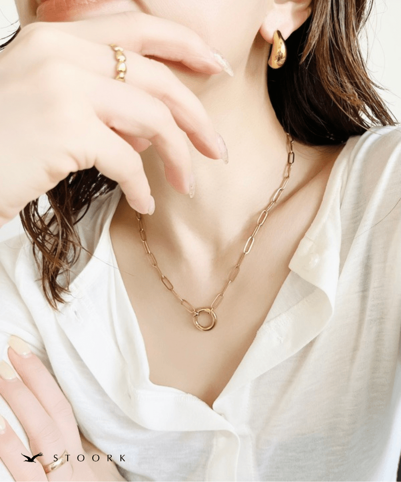 Circle Paperclip Chain Necklace - stoork