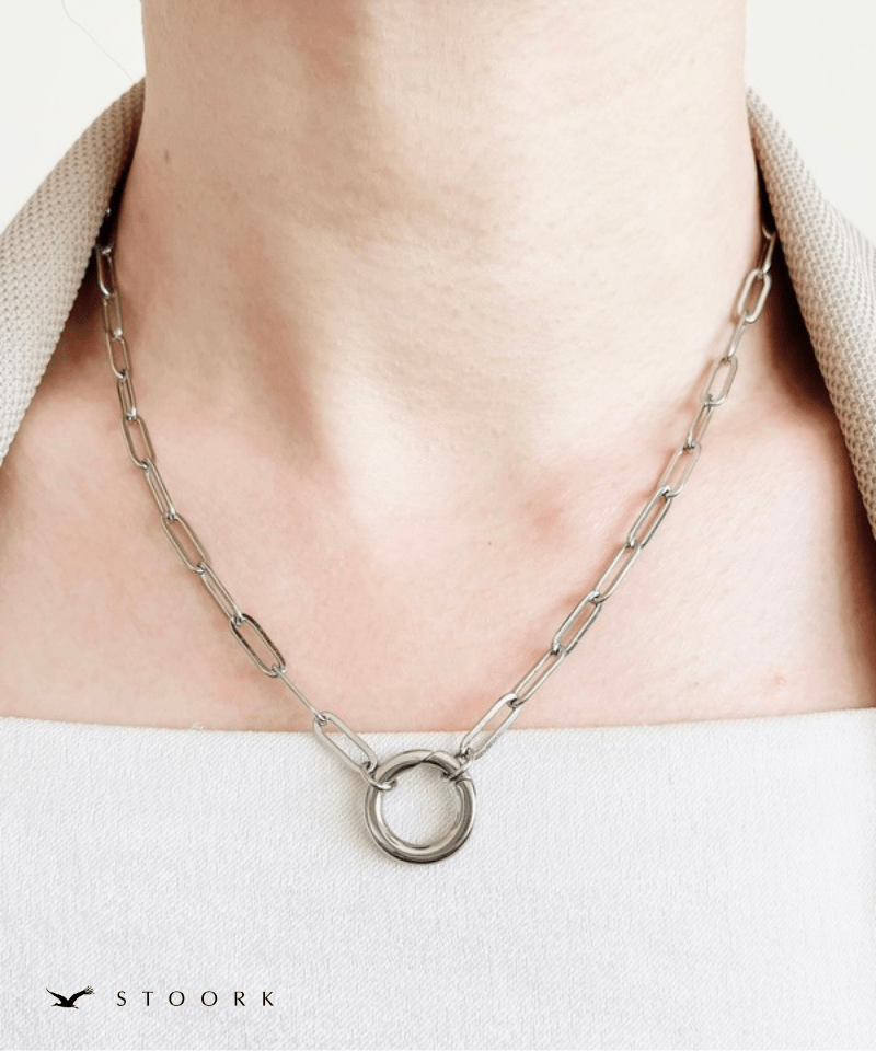 Circle Paperclip Chain Necklace - stoork