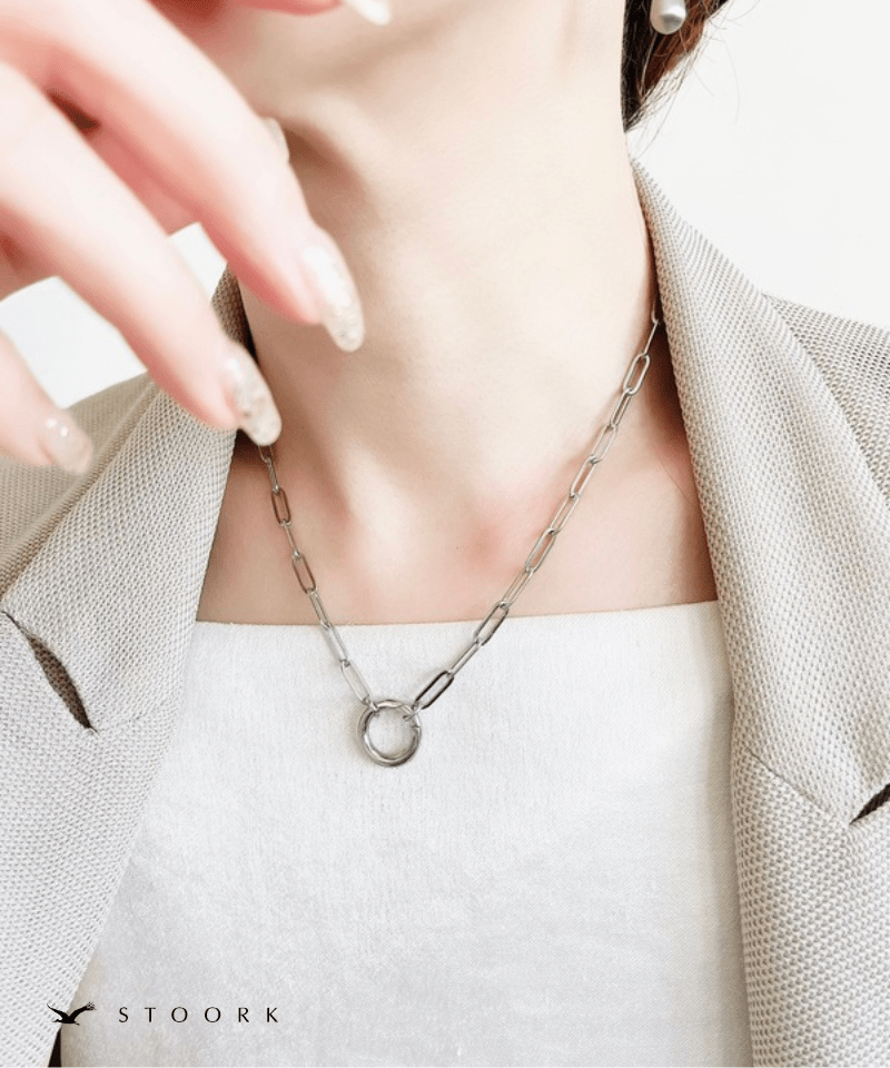 Circle Paperclip Chain Necklace - stoork