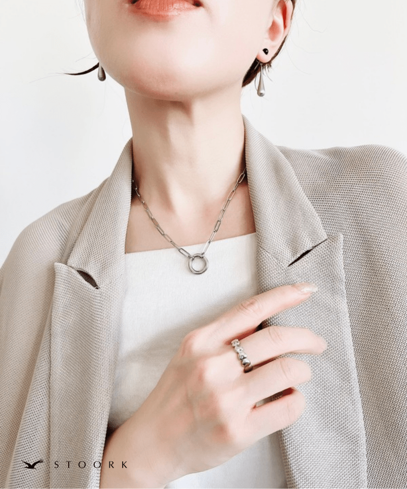 Circle Paperclip Chain Necklace - stoork