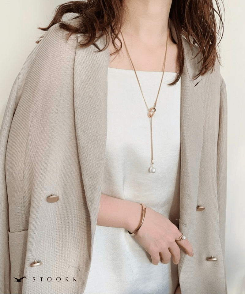 Circle Slider Pearl Necklace - stoork