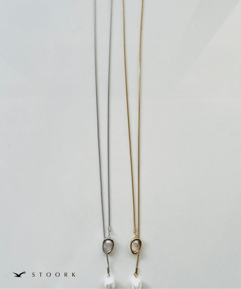 Circle Slider Pearl Necklace - stoork