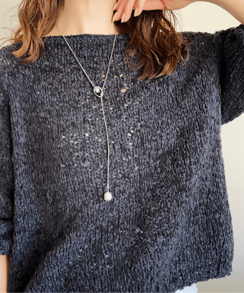 Circle Slider Pearl Necklace - stoork