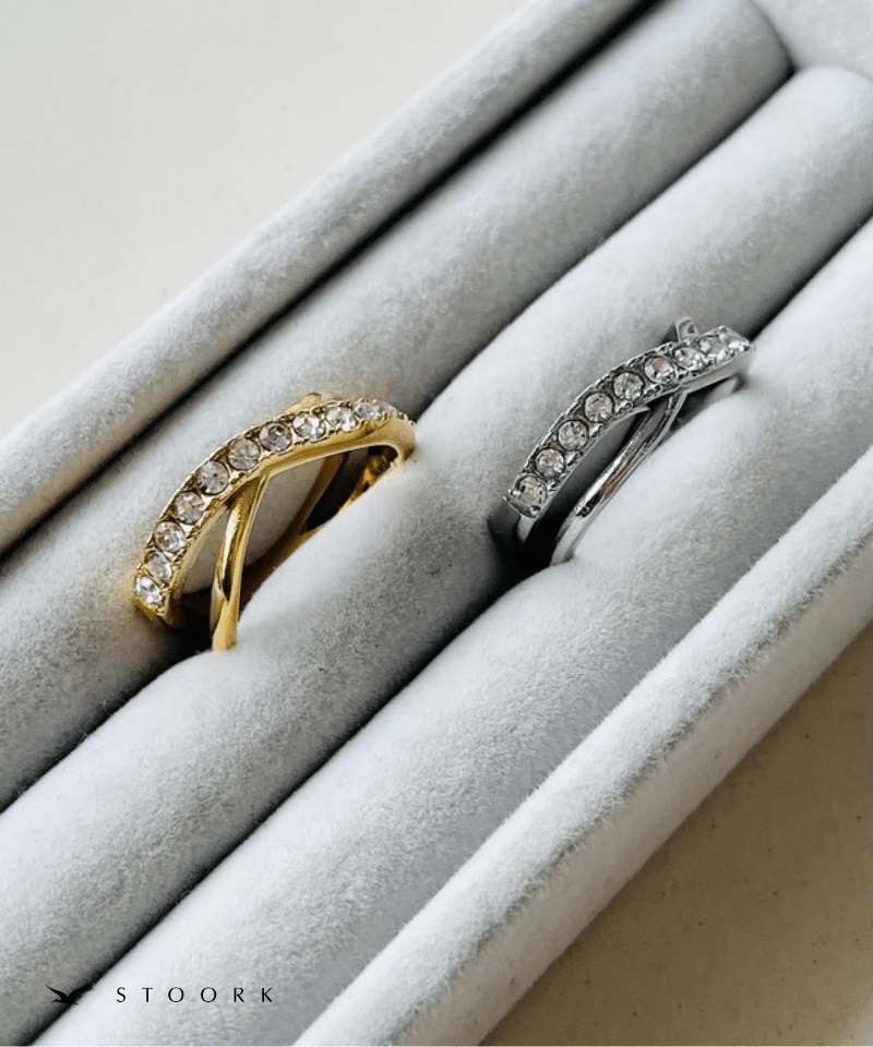 Cross Layer Stone Ring - stoork