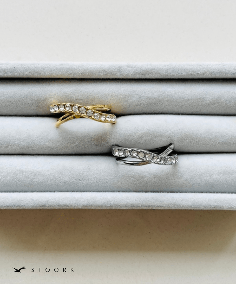 Cross Layer Stone Ring - stoork
