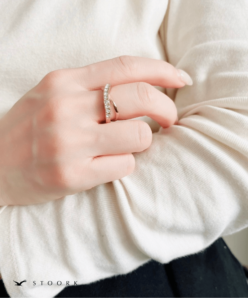 Cross Layer Stone Ring - stoork