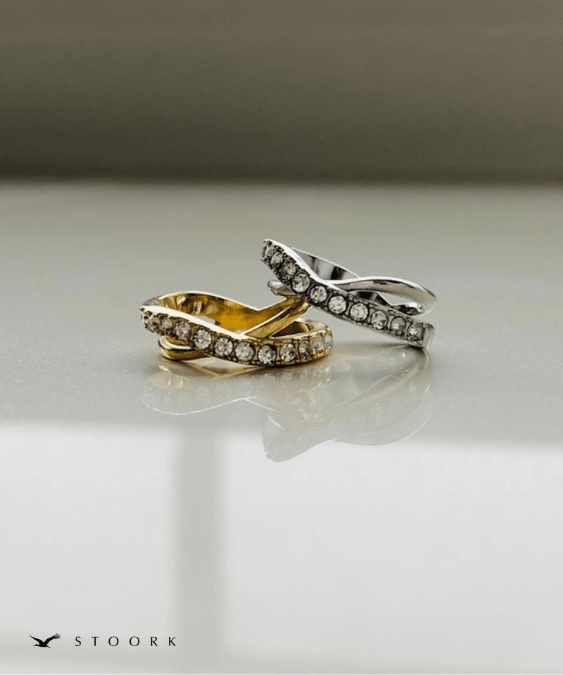 Cross Layer Stone Ring - stoork