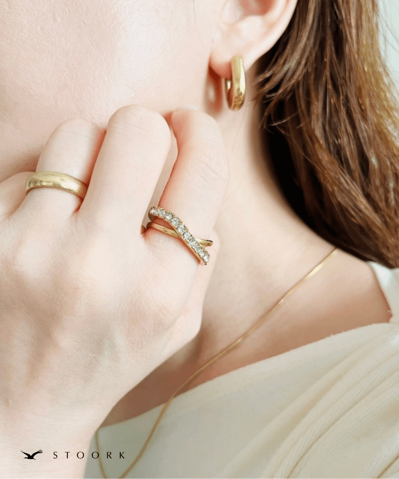 Cross Layer Stone Ring - stoork