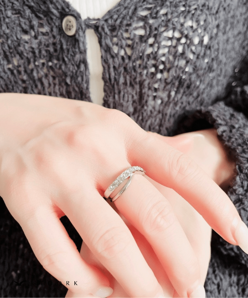 Cross Layer Stone Ring - stoork