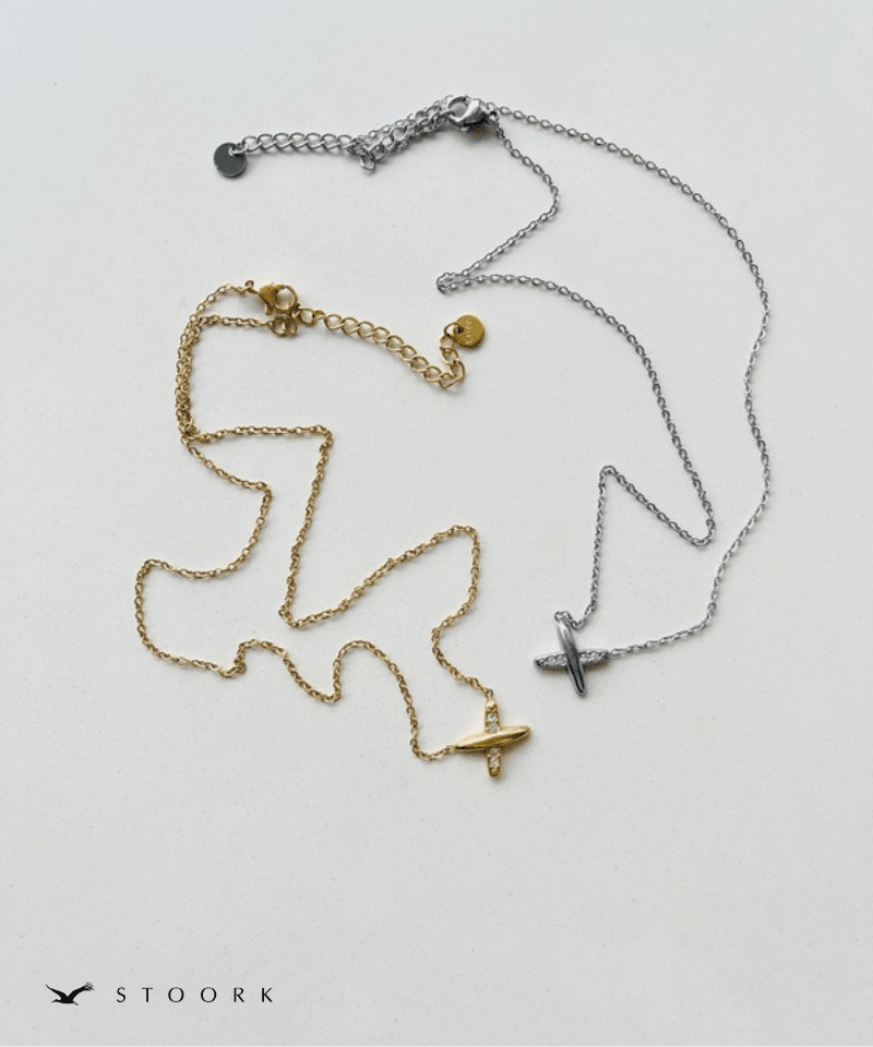 Cross Line Zircon Necklace - stoork