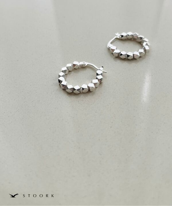 【再入荷】s925 Block Hoop Pierce