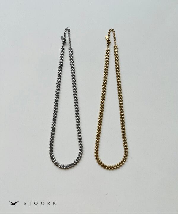 【再入荷】Filled Leaf Chain Necklace