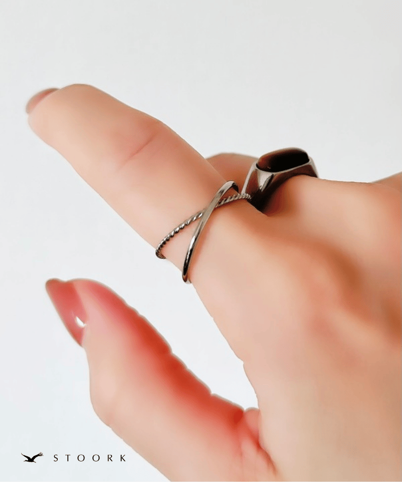 Delicate Double Ring - stoork