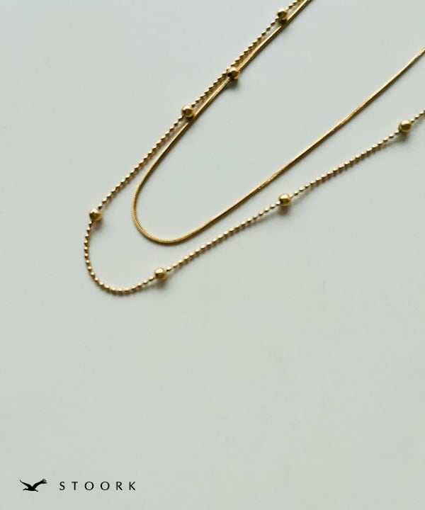 Dot Double Chain Necklace - stoork