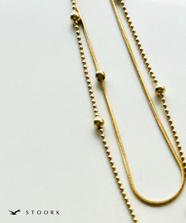 Dot Double Chain Necklace - stoork