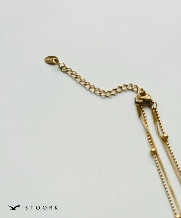 Dot Double Chain Necklace - stoork