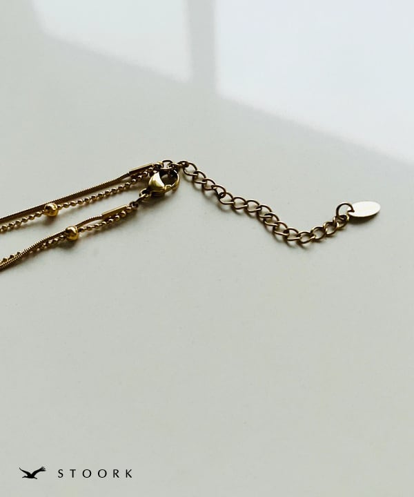 Dot Double Chain Necklace - stoork