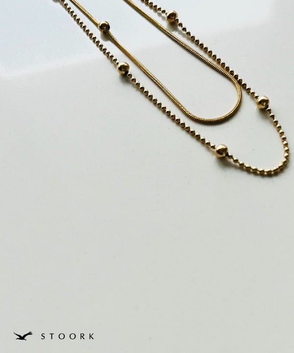 Dot Double Chain Necklace - stoork
