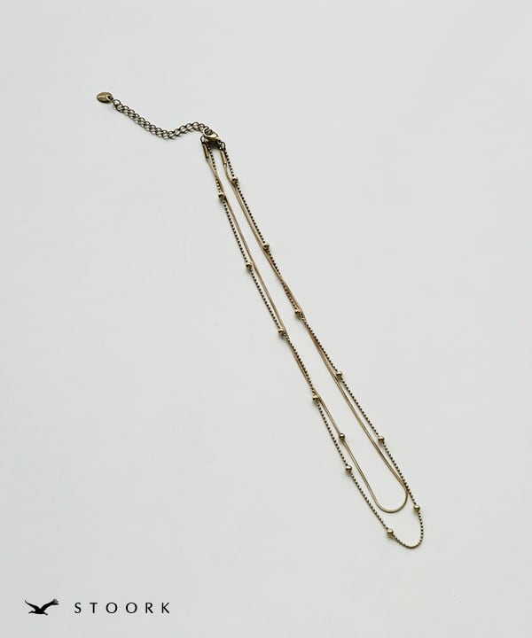Dot Double Chain Necklace - stoork