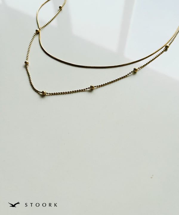 Dot Double Chain Necklace - stoork
