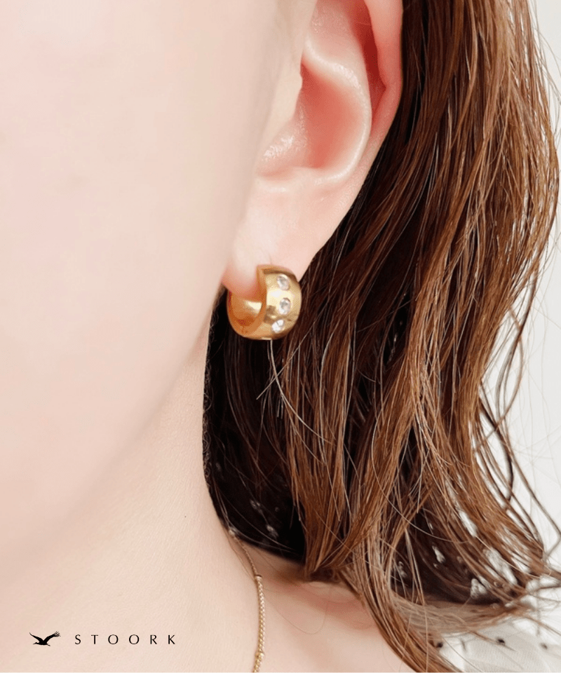Dot Stone Hoop Pierce - stoork
