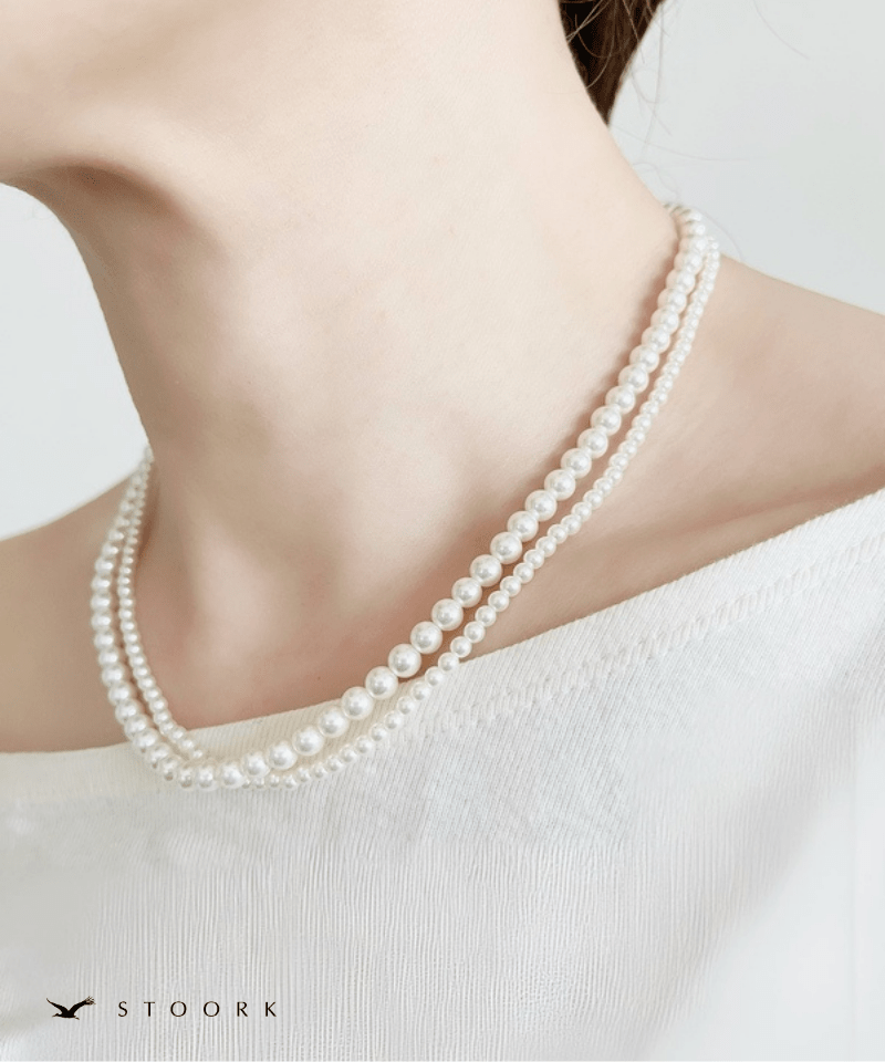 Double Layer Pearl Necklace - stoork