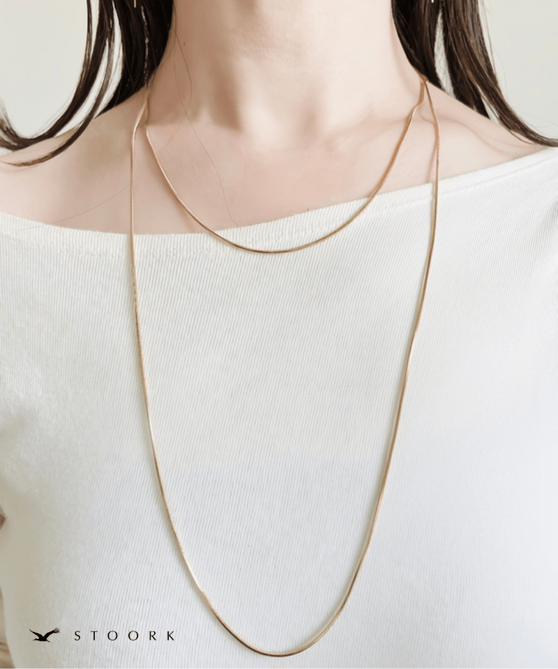 Double Layer Snake Chain Necklace - stoork