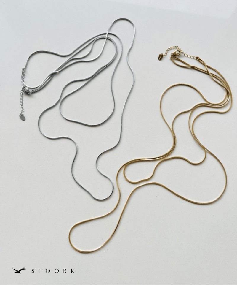 Double Layer Snake Chain Necklace - stoork