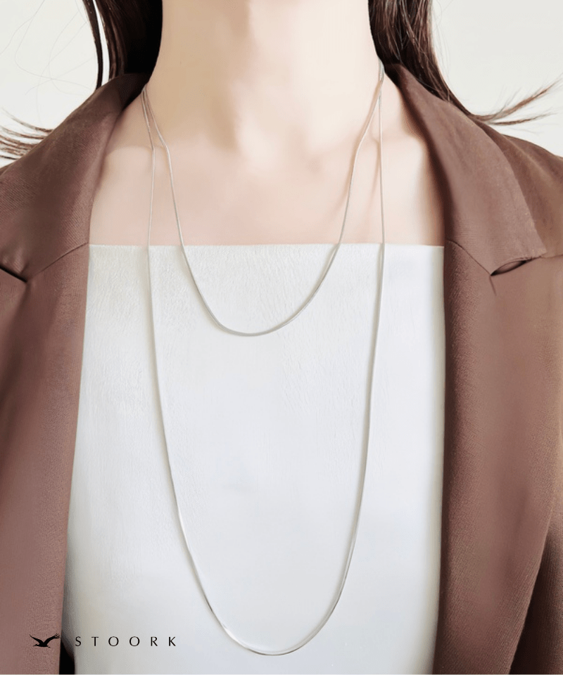 Double Layer Snake Chain Necklace - stoork