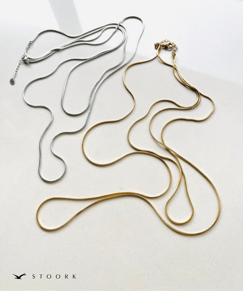 Double Layer Snake Chain Necklace - stoork