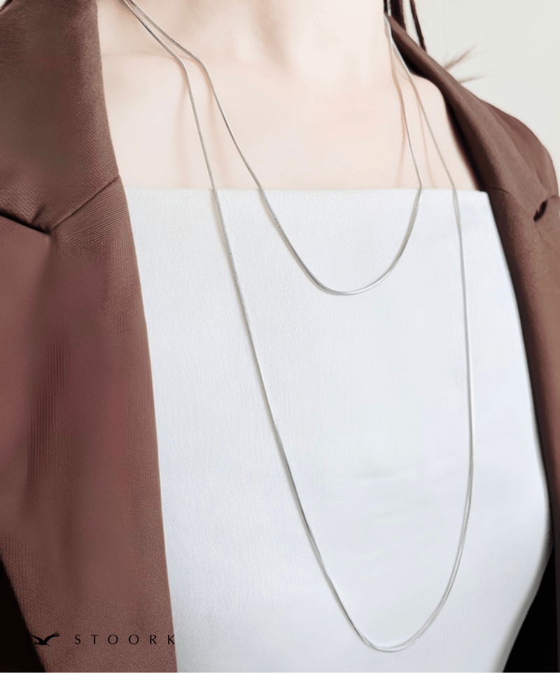 Double Layer Snake Chain Necklace - stoork