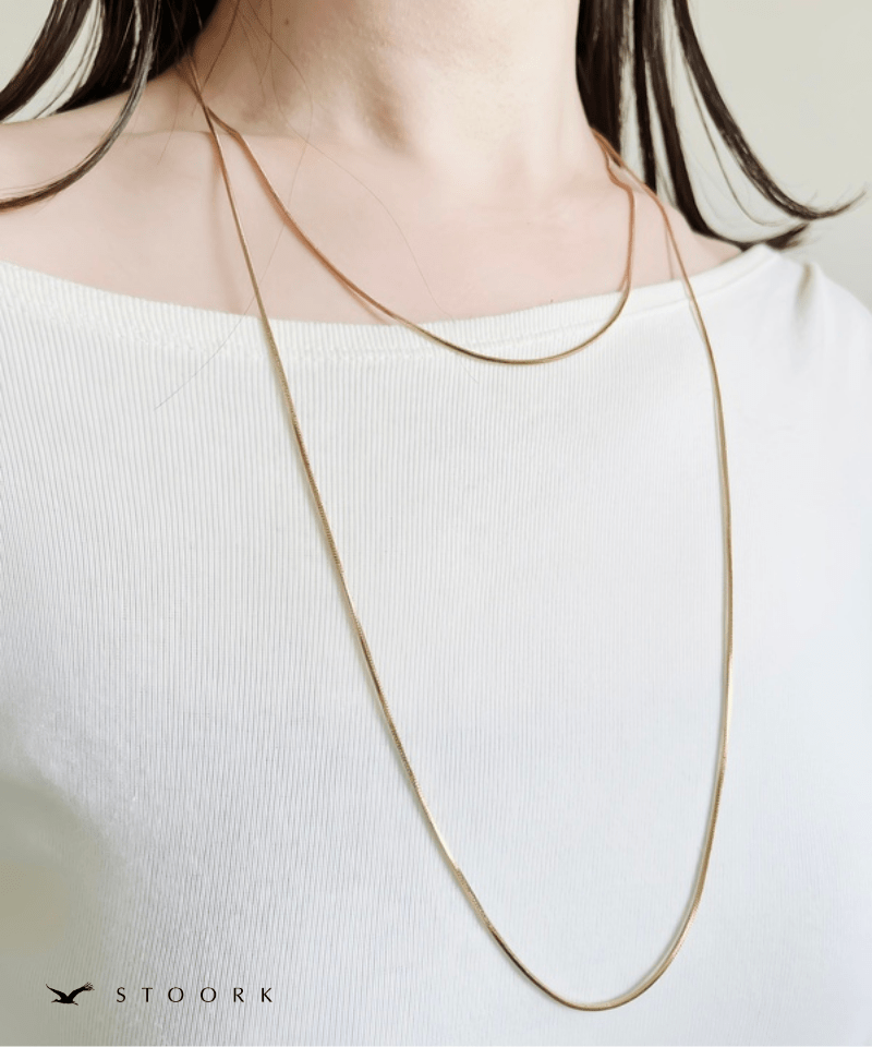 Double Layer Snake Chain Necklace - stoork