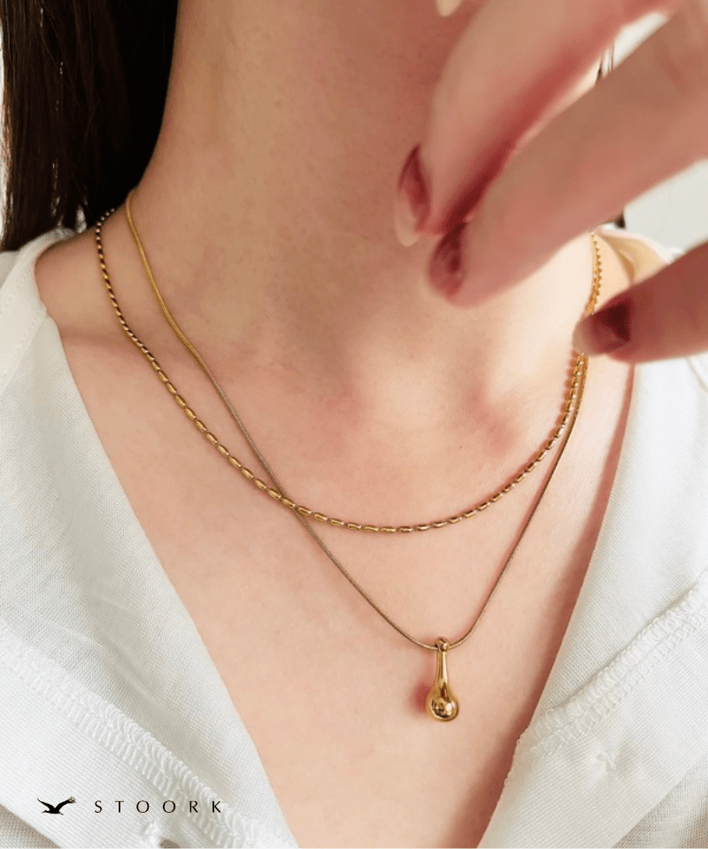 Double Line Drop Necklace - stoork