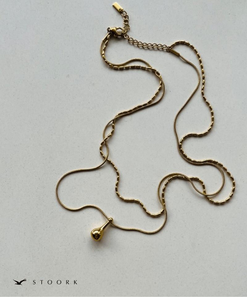 Double Line Drop Necklace - stoork