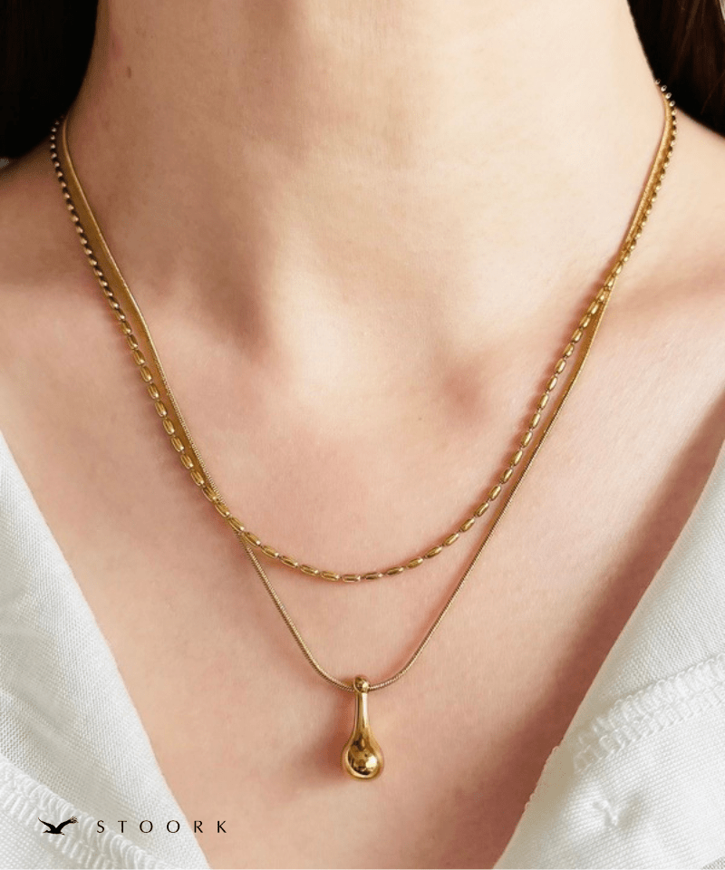 Double Line Drop Necklace - stoork