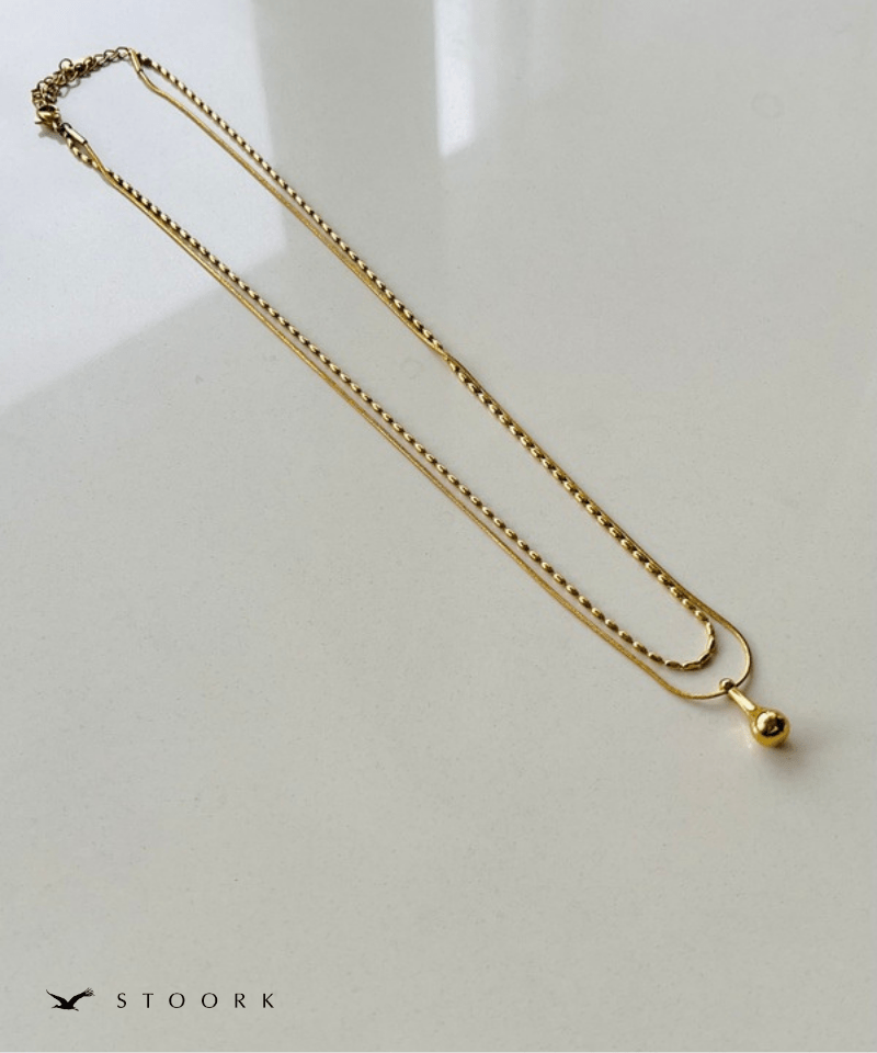 Double Line Drop Necklace - stoork