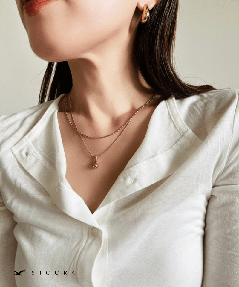 Double Line Drop Necklace - stoork